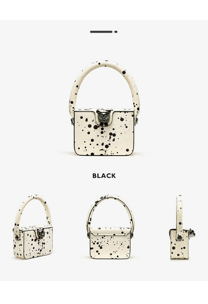 Exquisite Stylish Speckled 100% Genuine Leather Boxy Hand+Shoulder Bag - Wigging It Etc