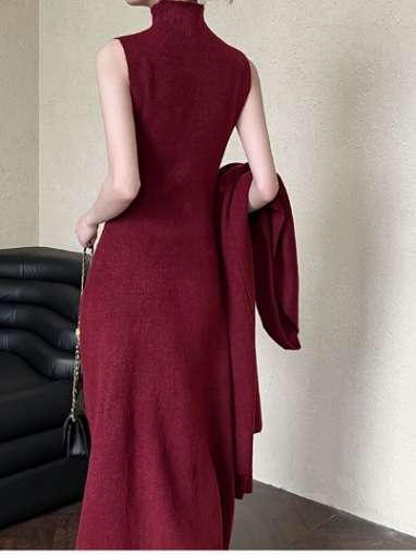 2 Piece Sleek Vintage Cotton Blend Cardigan+ A - Line MAXI Dress Set - Wigging It Etc