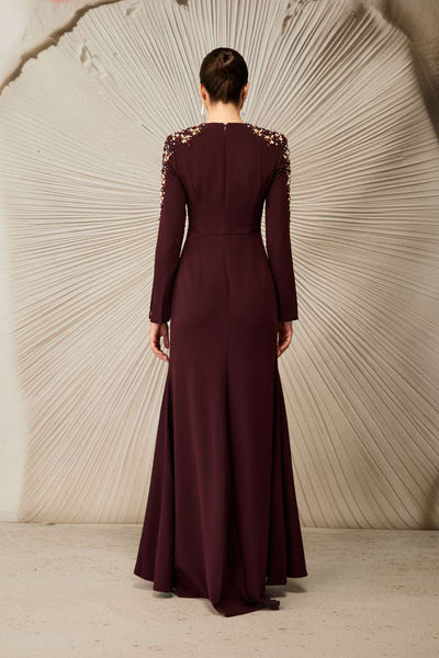 Glorious Vintage Elegant Tastefully Beaded Cotton Mermaid MAXI Gown