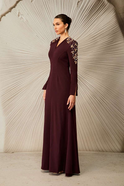 Glorious Vintage Elegant Tastefully Beaded Cotton Mermaid MAXI Gown