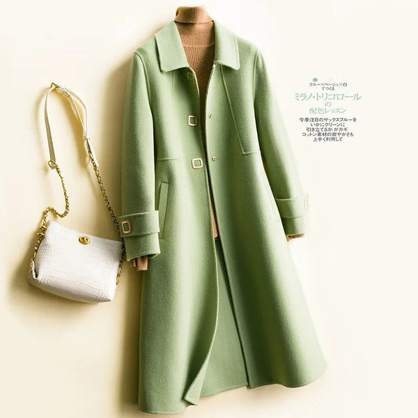 Exquisite 100% Wool Vintage Single Breasted MIDI Autumn Winter Coat - Wigging It Etc