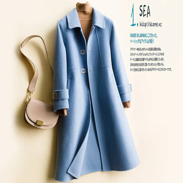 Exquisite 100% Wool Vintage Single Breasted MIDI Autumn Winter Coat - Wigging It Etc