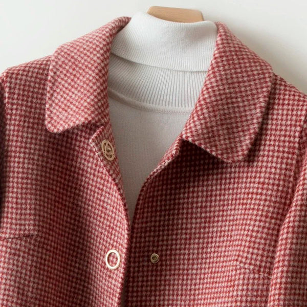 Vintage Elegant Single Breasted Wool Blend English Tweed Coat - Wigging It Etc