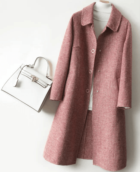 Vintage Elegant Single Breasted Wool Blend English Tweed Coat - Wigging It Etc