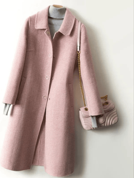 Vintage Elegant Single Breasted Wool Blend English Tweed Coat - Wigging It Etc