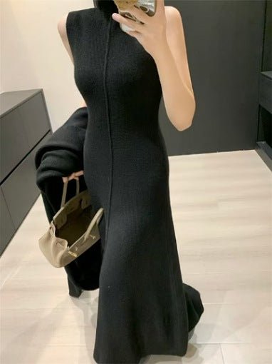 2 Piece Sleek Vintage Cotton Blend Cardigan+ A - Line MAXI Dress Set - Wigging It Etc