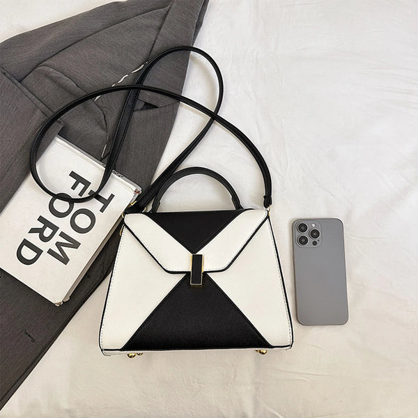 Chic Geometric Color Block Crossbody Bag - Wigging It Etc