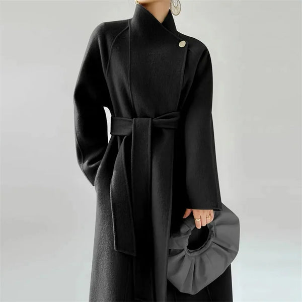 Vintage Single Breasted Up + Down Lapel Wool Blend MIDI Coat - Wigging It Etc