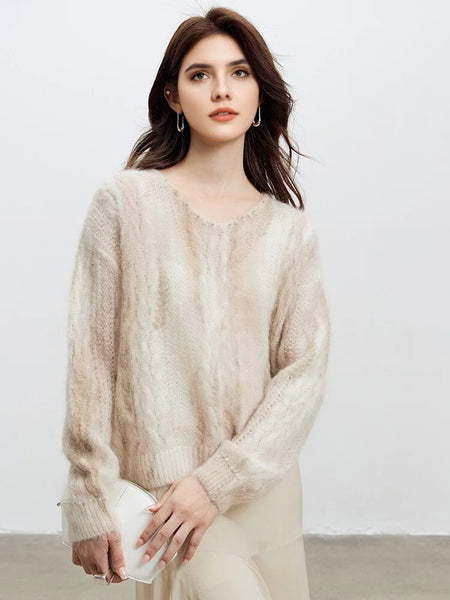 Thick Plush Dainty Wool+Mohair Blend Pullover Sweater