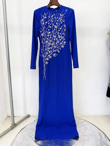 Exquisite Cotton Blend Beaded A-Line Special Occasion MAXI Gown