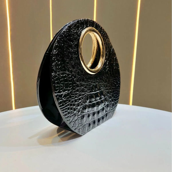 Unique Patent Leather Crocodile Pattern Chain Crossbody Shoulder Bag - Wigging It Etc