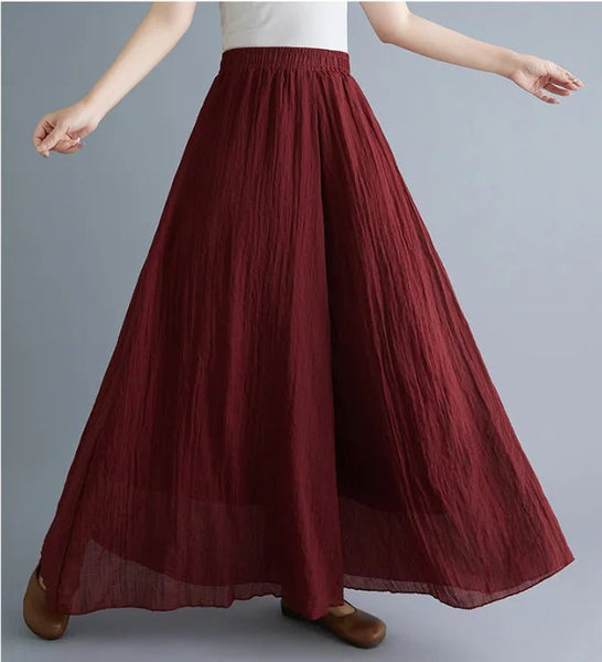 Vintage Double Wide Super Comfy Cotton Linen Blend Palazzo Pants - Wigging It Etc