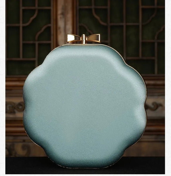 Sophisticated Embroidered Silky Metal - Edged Party Bag - Wigging It Etc