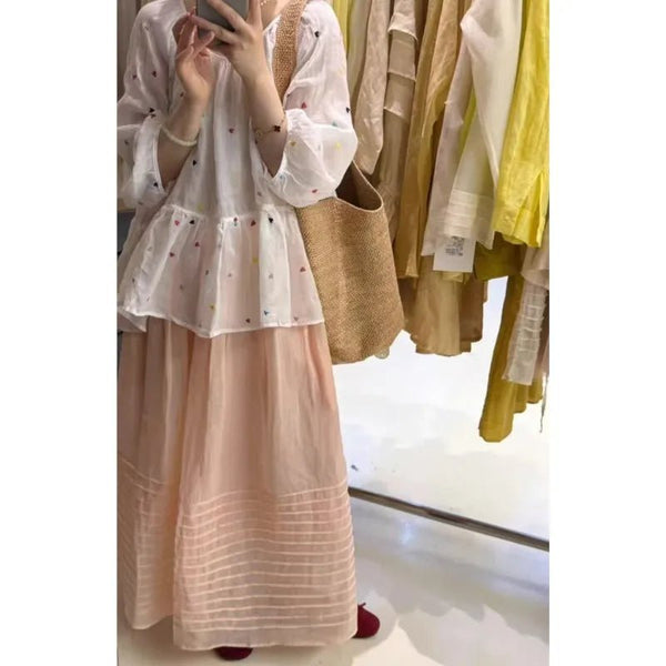 Elegant Upscale Ruched A - Line Ramie MAXI Skirt - Wigging It Etc