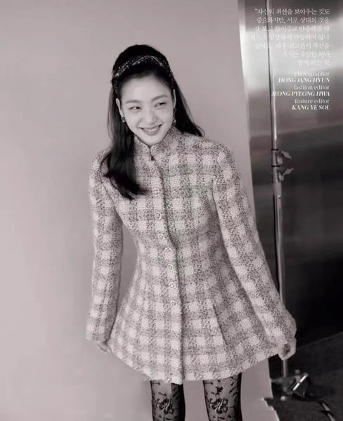 Vintage Tailored French Insulated 100% Wool Coarse Tweed Short Coat