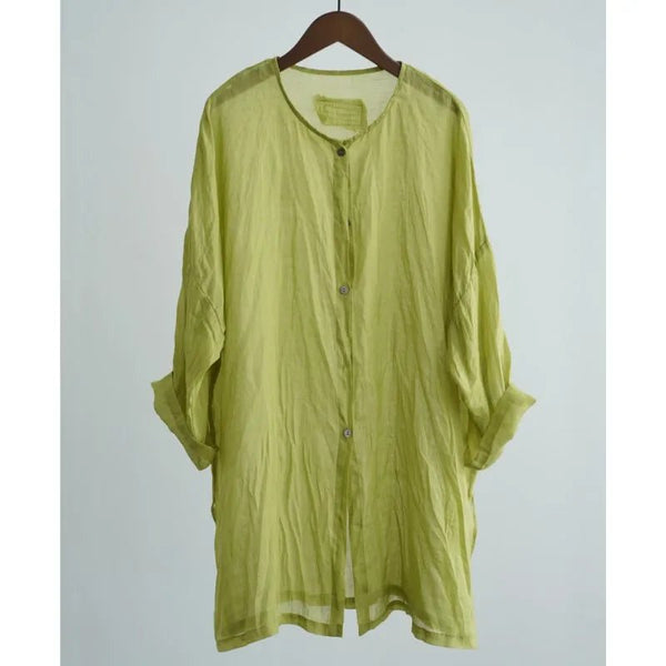 Chic Pre Wrinkled Breathable Hypoallergenic 100% Ramie MIDI Tunic - Wigging It Etc