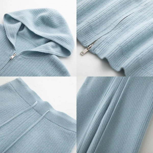 Ultra Plush 100% Premium Grade A Alxa Cashmere Hoodie Pullover Sweater + Palazzo Pants - Wigging It Etc