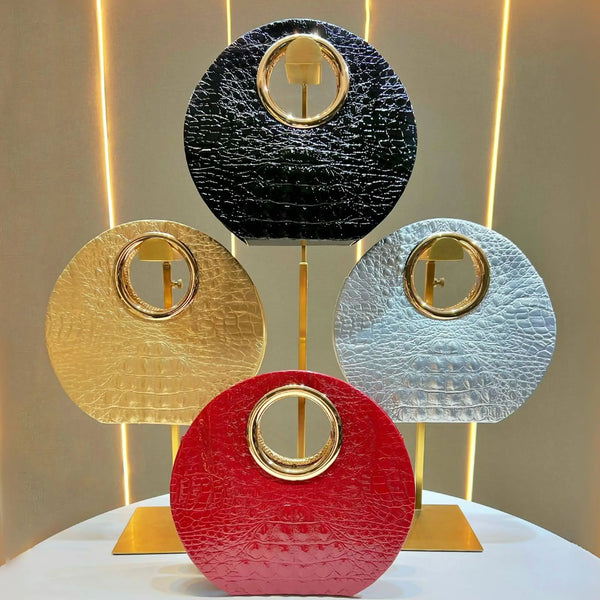 Unique Patent Leather Crocodile Pattern Chain Crossbody Shoulder Bag - Wigging It Etc