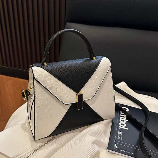 Chic Geometric Color Block Crossbody Bag - Wigging It Etc
