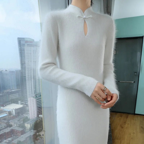 Vintage Elegant Fluffy Soft A - Line 100% Mink Cashmere MAXI Dress! - Wigging It Etc