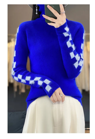 100% *Mink Cashmere Turtleneck Pullover Sweater