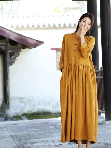 Ultra Comfy Retro 100% Muslin A - Line MAXI Dress - Wigging It Etc