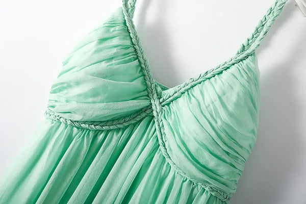 Exquisite Vintage 100% Silk Bohemian MIDI Dress 