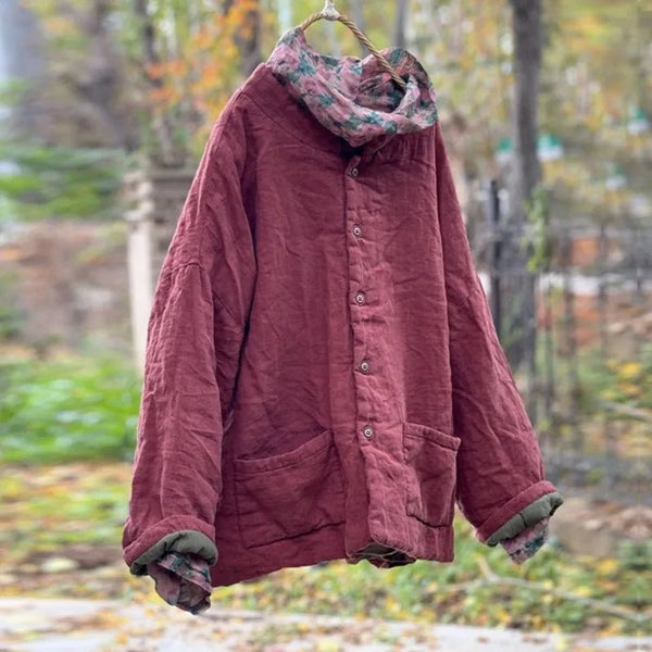 Vintage Single Breasted 100% Linen Cotton - Filled Parka - Wigging It Etc