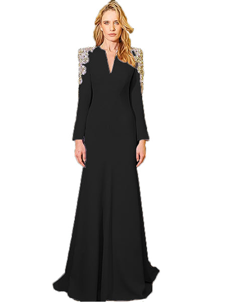 Glorious Vintage Elegant Tastefully Beaded Cotton Mermaid MAXI Gown