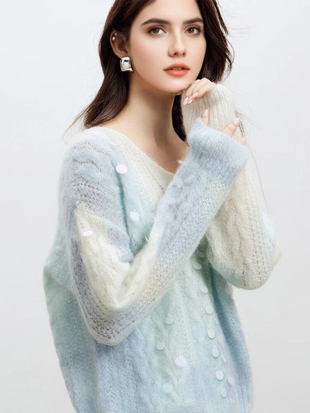 Thick Plush Dainty Wool+Mohair Blend Pullover Sweater