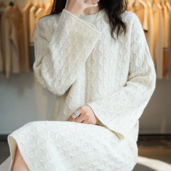 Vintage 100% Merino Wool Pullover Sweater + MIDI Skirt Autumn Set - Wigging It Etc