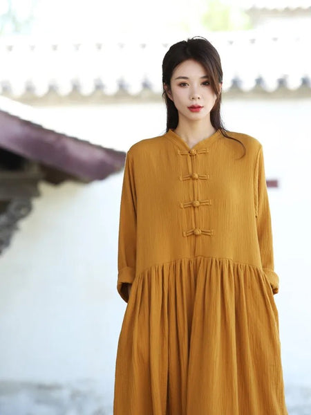 Ultra Comfy Retro 100% Muslin A - Line MAXI Dress - Wigging It Etc