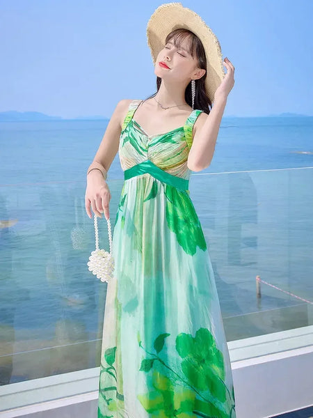 Elegant + Flirty + Sexy 100% Silk Floral Print Dress