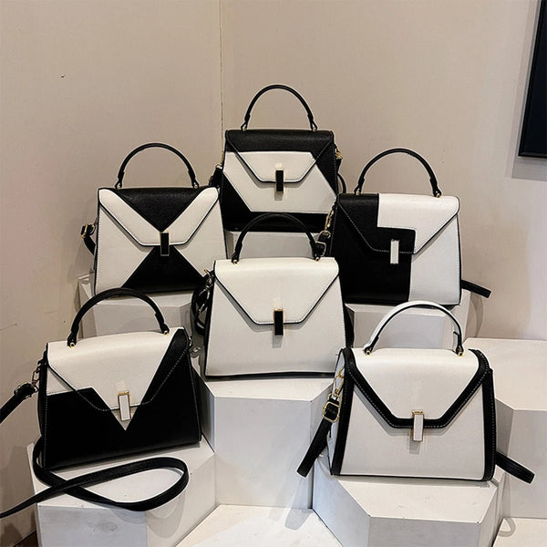 Chic Geometric Color Block Crossbody Bag - Wigging It Etc