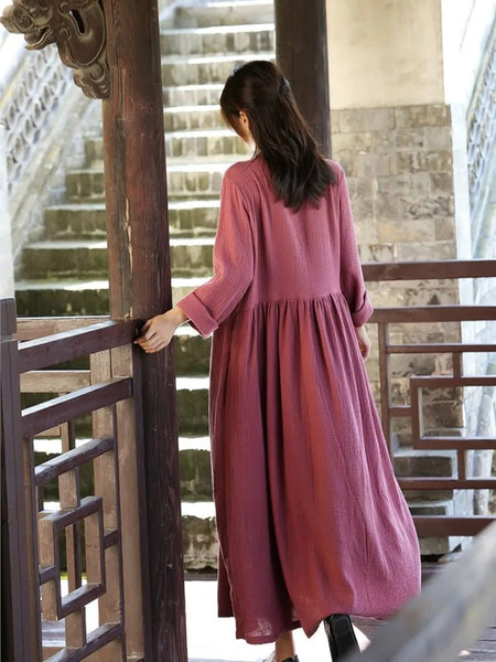 Ultra Comfy Retro 100% Muslin A - Line MAXI Dress - Wigging It Etc