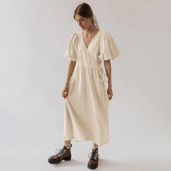 Vintage 100% Cotton Muslin Crepe Gauze Maxi Dress - Wigging It Etc