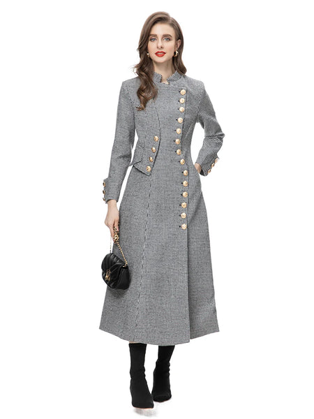 Elegant A-Line Cotton Blend Single Breasted MIDI Winter Trenchcoat