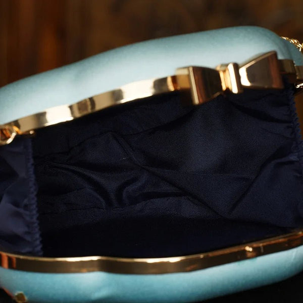 Sophisticated Embroidered Silky Metal - Edged Party Bag - Wigging It Etc