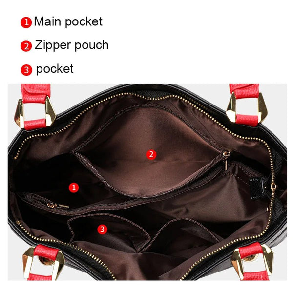 Genuine Cowhide Leather Embossed Lettered Tote Bag - Wigging It Etc