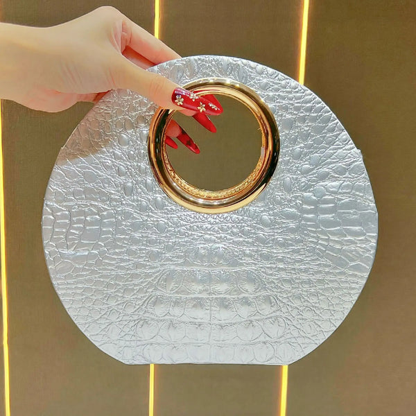 Unique Patent Leather Crocodile Pattern Chain Crossbody Shoulder Bag - Wigging It Etc