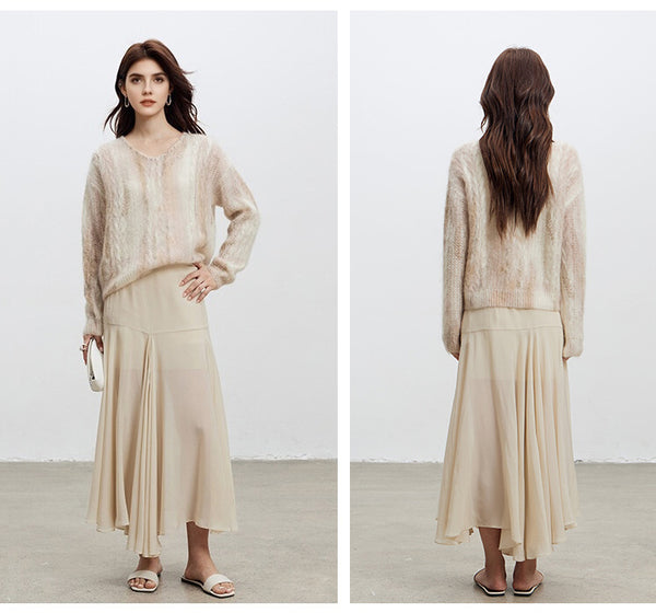 Thick Plush Dainty Wool+Mohair Blend Pullover Sweater