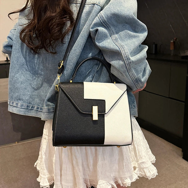 Chic Geometric Color Block Crossbody Bag - Wigging It Etc