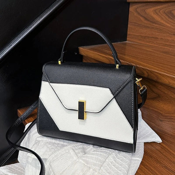 Chic Geometric Color Block Crossbody Bag - Wigging It Etc