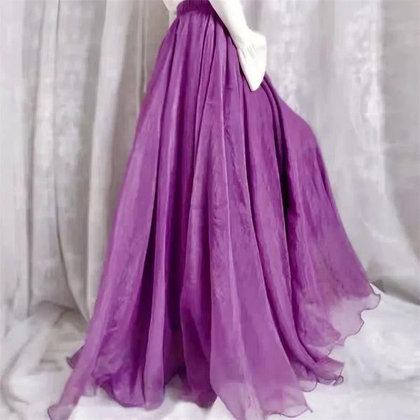 Vintage Cotton Blend A - Line Flared MAXI Skirt - Wigging It Etc