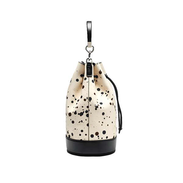 Elegant 100% Genuine Cowhide Leather Speckled Bucket Bag - Wigging It Etc