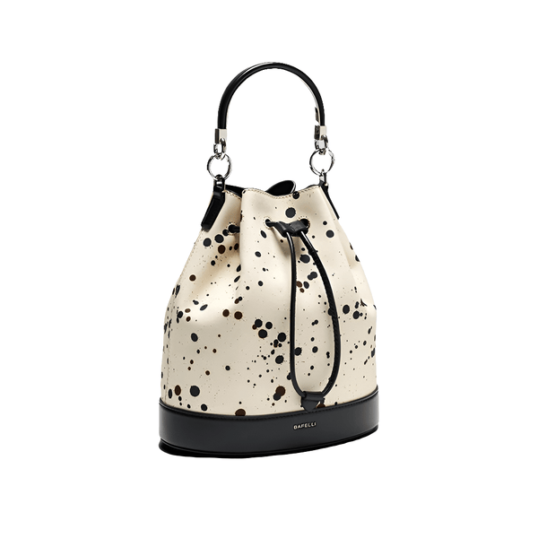 Elegant 100% Genuine Cowhide Leather Speckled Bucket Bag - Wigging It Etc