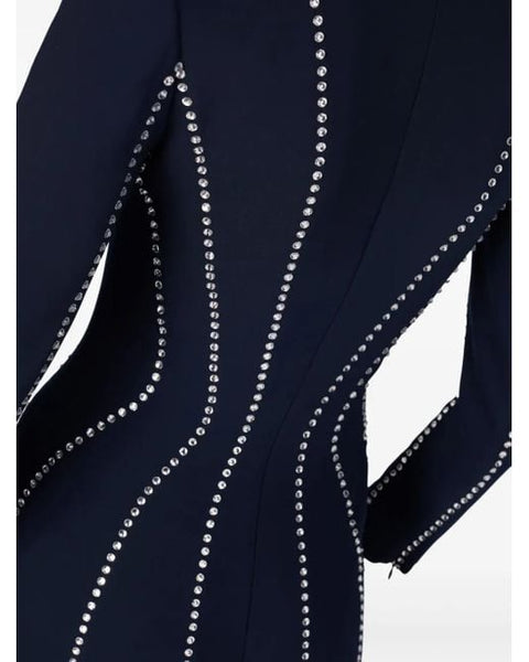 Exquisite A-Line Rhinestone Embellished Cotton MAXI Party Gown