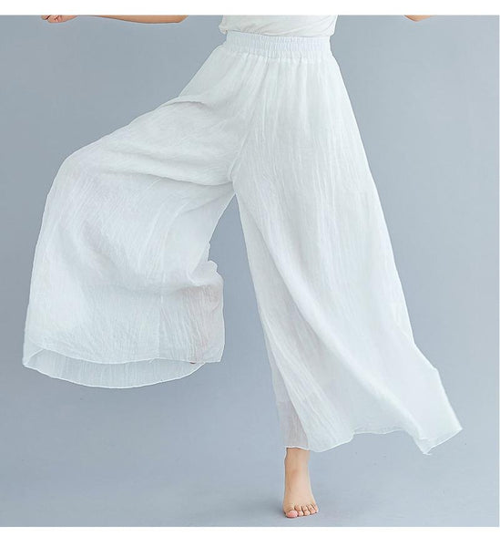 Vintage Double Wide Super Comfy Cotton Linen Blend Palazzo Pants - Wigging It Etc