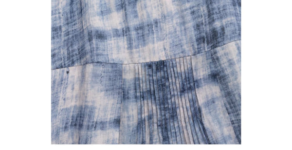 Vintage A - Line Cotton Linen Print MAXI Sundress - Wigging It Etc