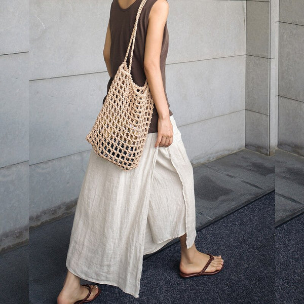 100% Linen Side - Split Maxi Skirt - Wigging It Etc